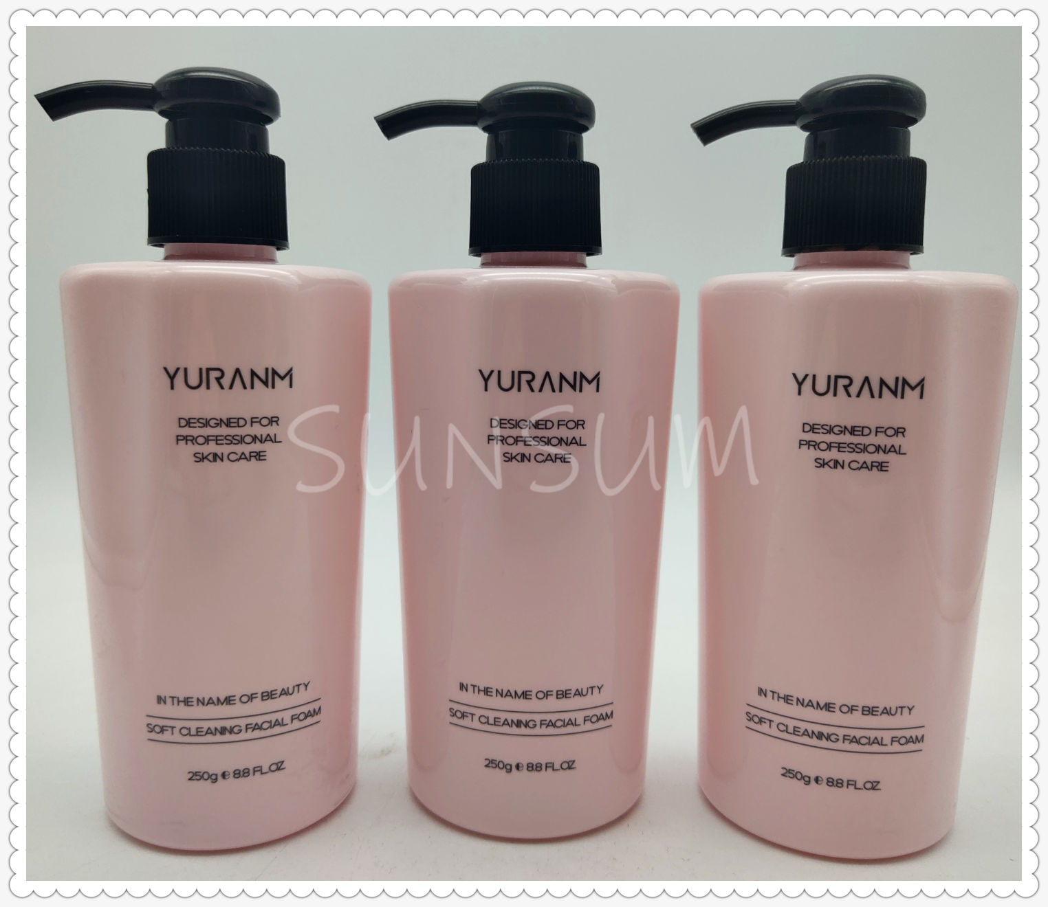 pink color Customized Logo PET Shampoo And Shower Gel Bottle 
