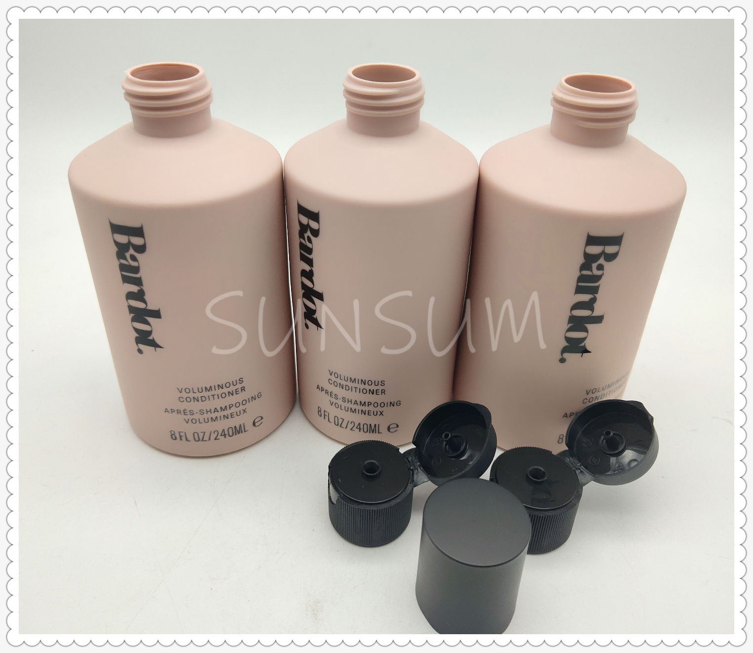 pink color matt finished PET Shampoo And Shower Gel Bottle 