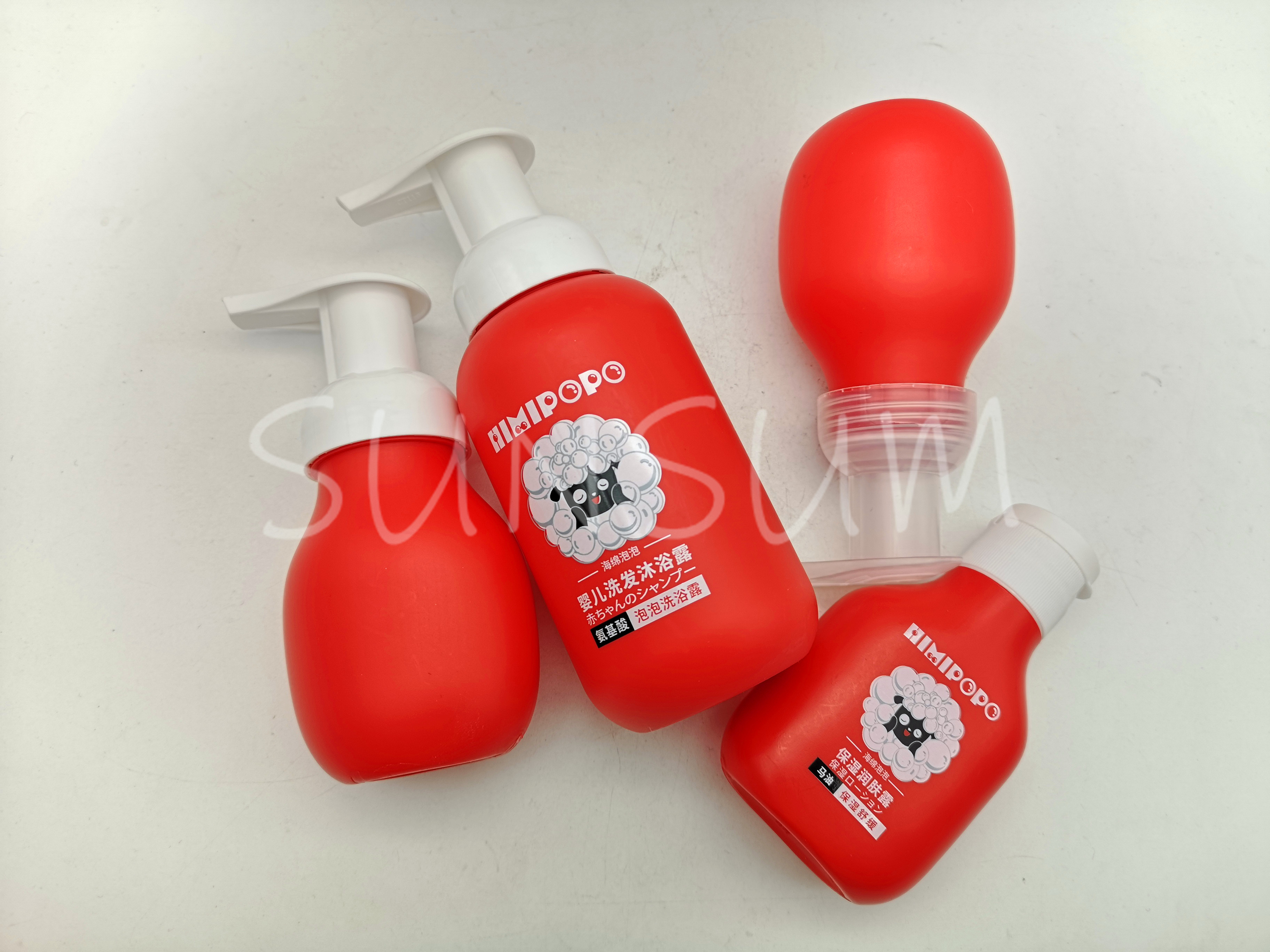 Customized Logo Gradual Change PET Plastic Bottle With Form Pump