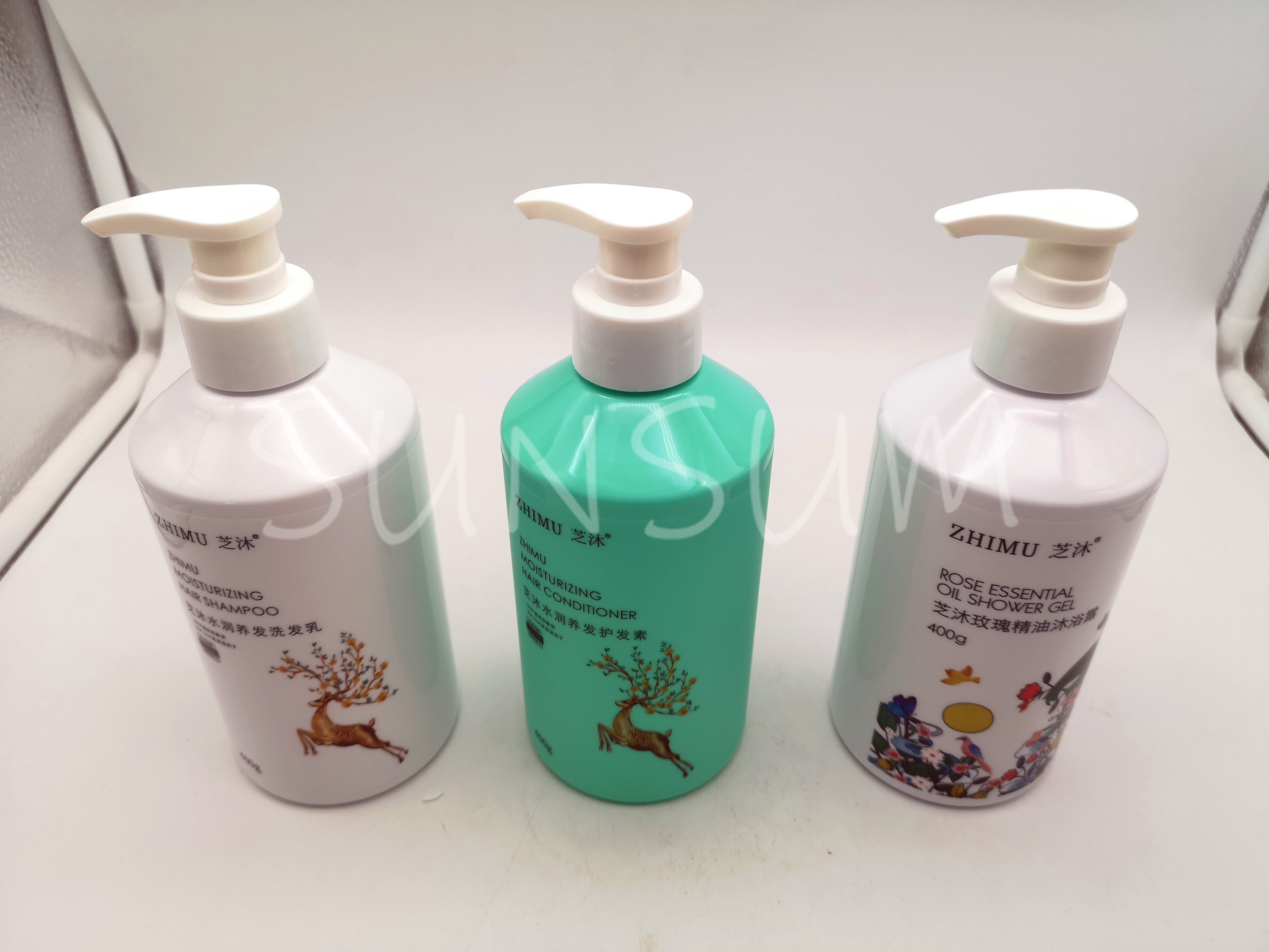 Customized Logo PET Shampoo And Shower Gel Bottle 