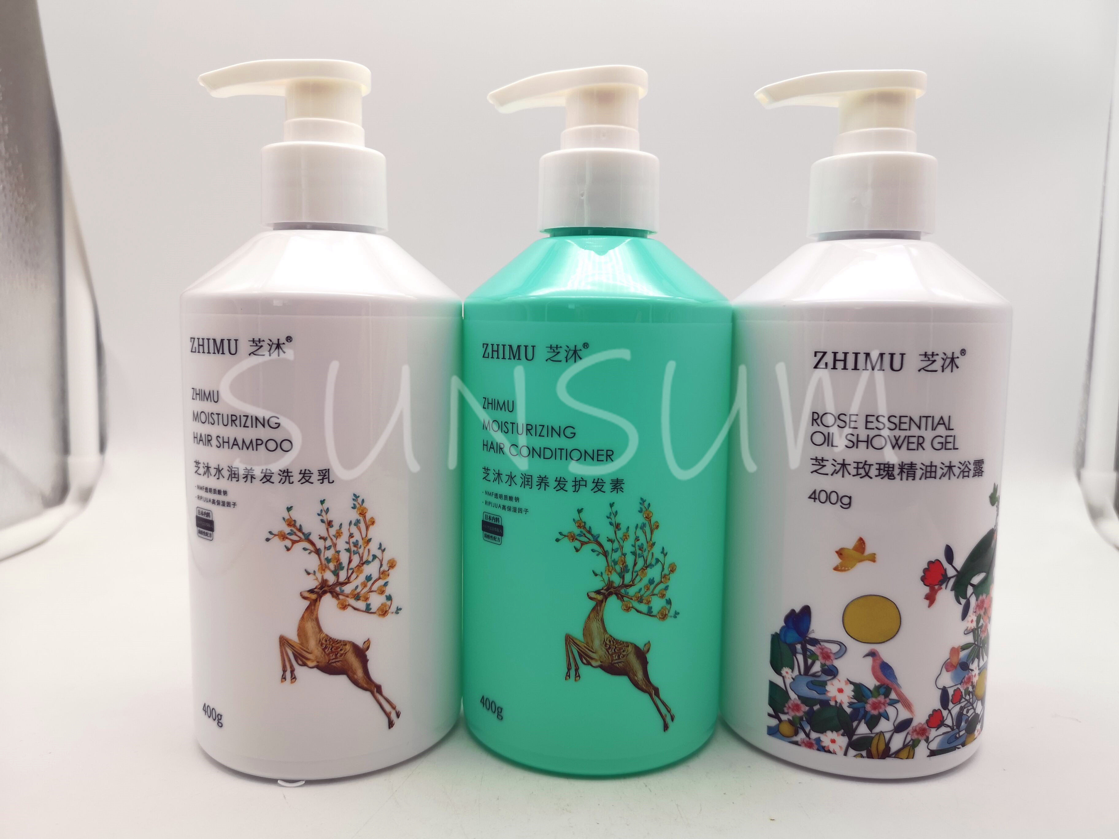 Customized Logo PET Shampoo And Shower Gel Bottle 