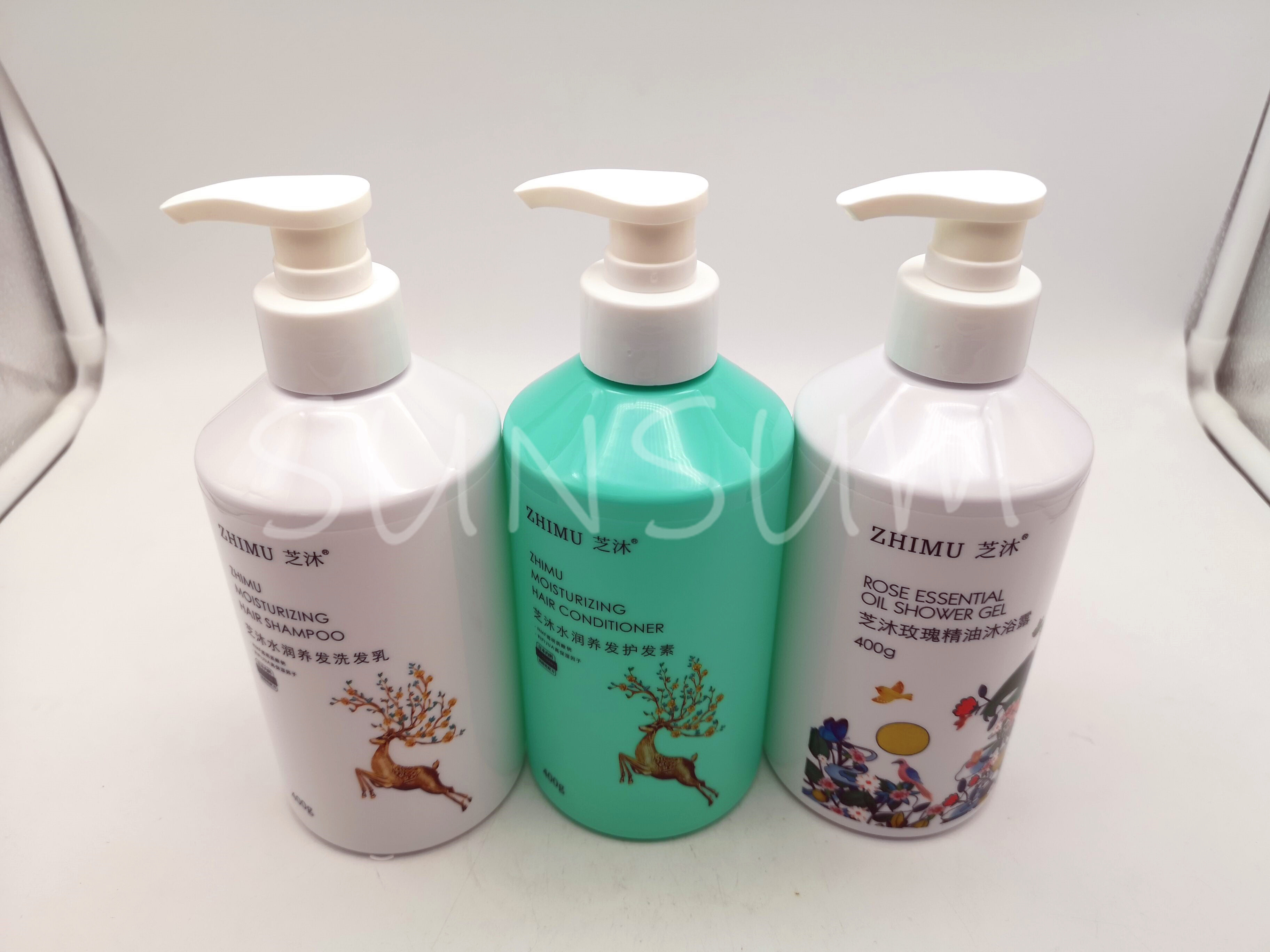 Customized Logo PET Shampoo And Shower Gel Bottle 