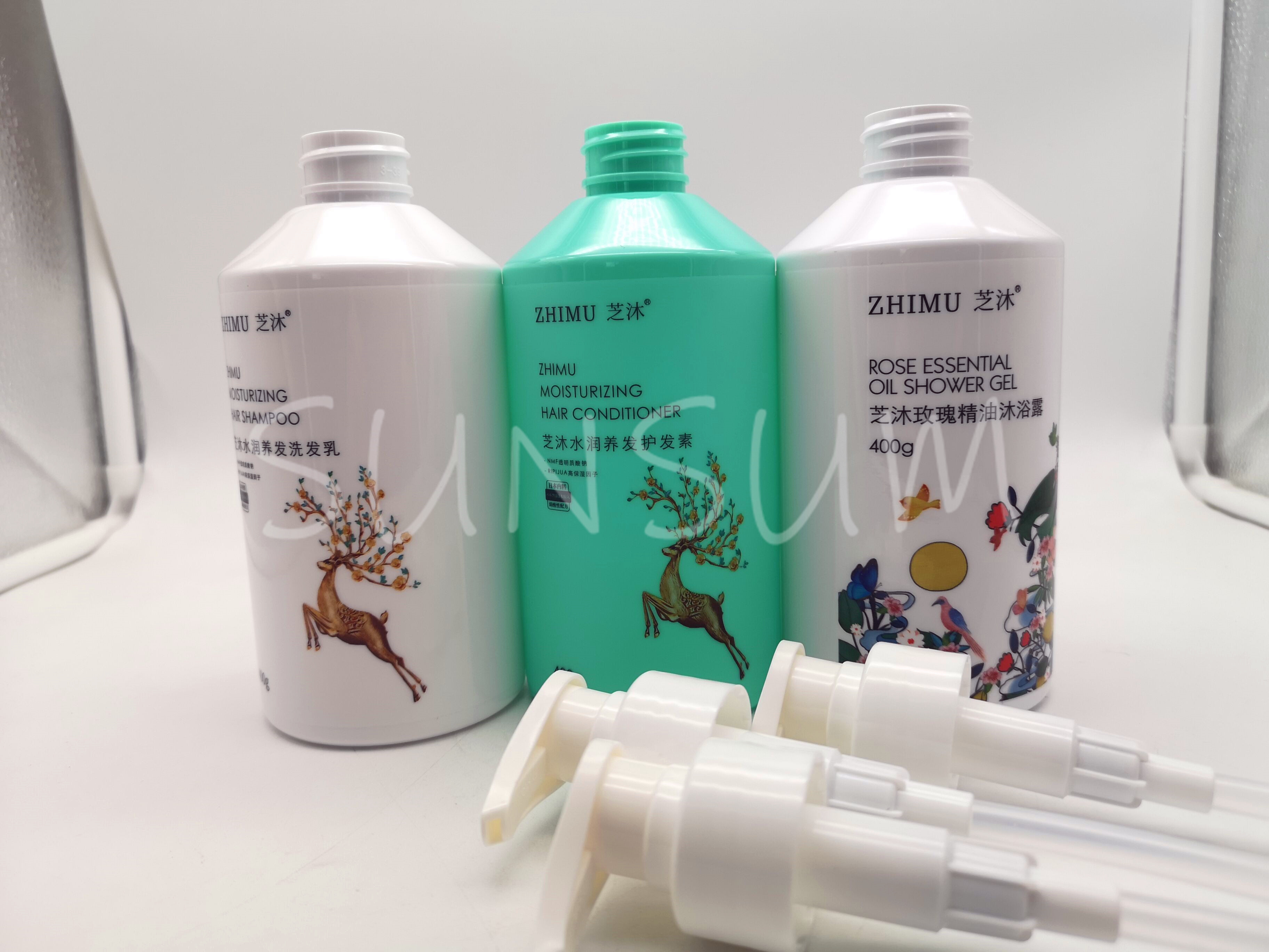 Customized Logo PET Shampoo And Shower Gel Bottle 