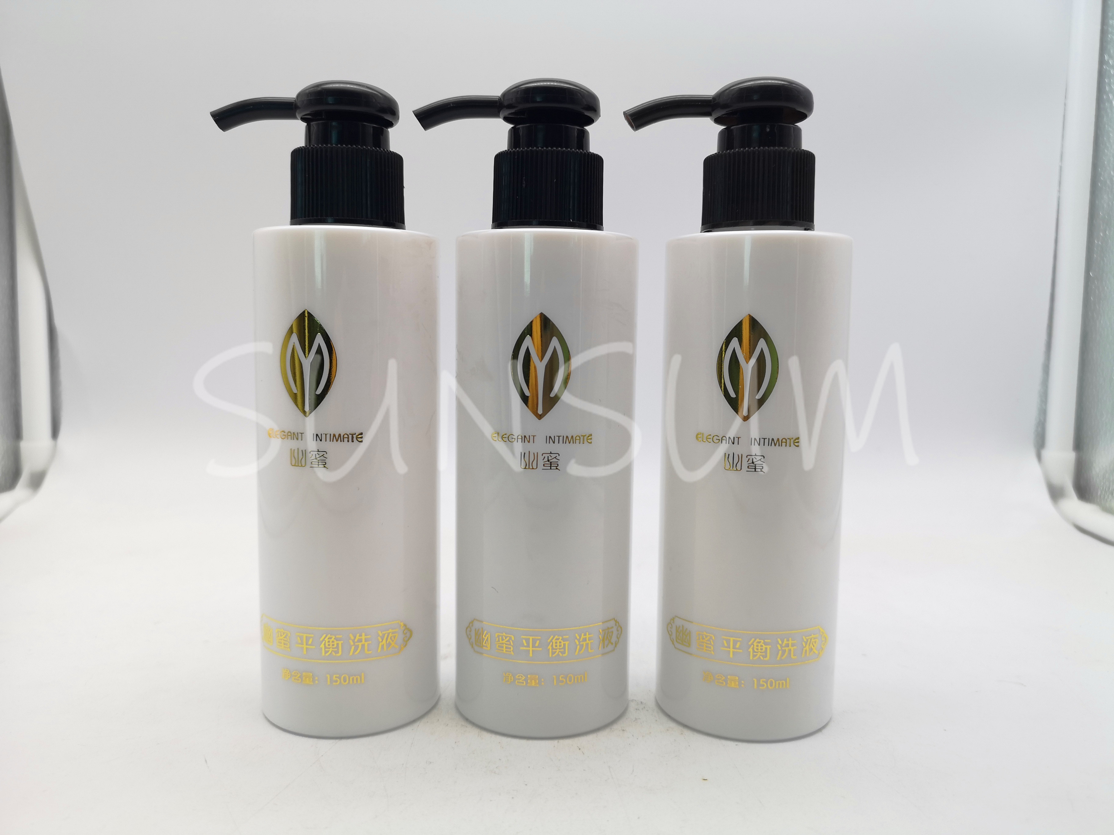 pet plastic 150ML hot stamping logo bottle