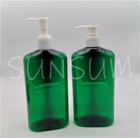 400ml flat shoulder shampoo body soap bottle