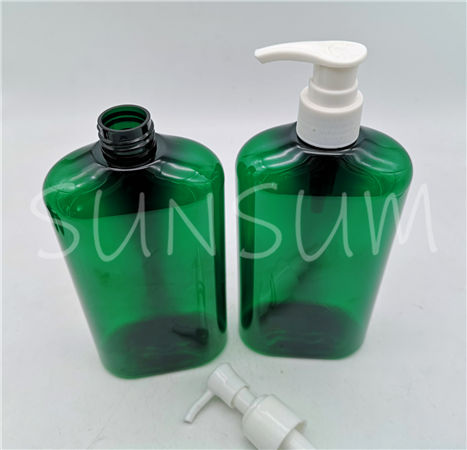400ml flat shoulder shampoo body soap bottle
