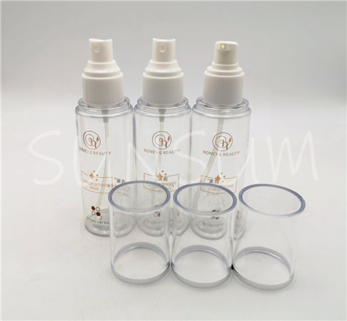 100ml transparent cap rose gold color hot stamping lotion or spray pump bottle