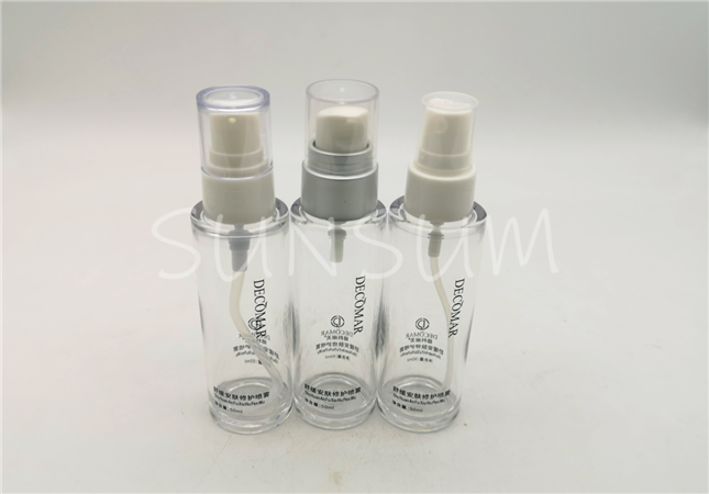 50ml glass view heavy wall high quality transparent lotion spray serum bottle      