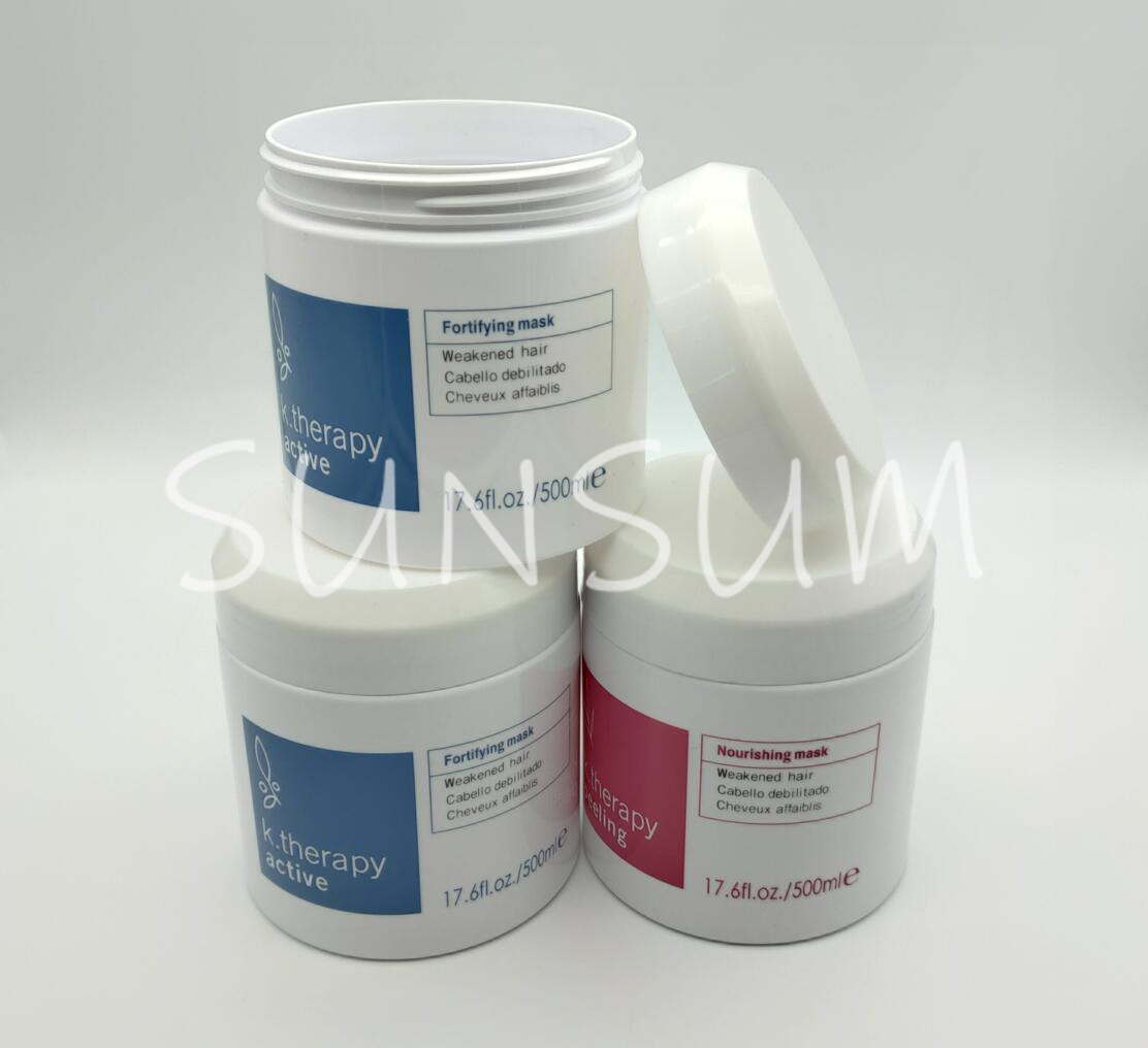 screen print logo 500ml cream jar for body butter or hair care cream