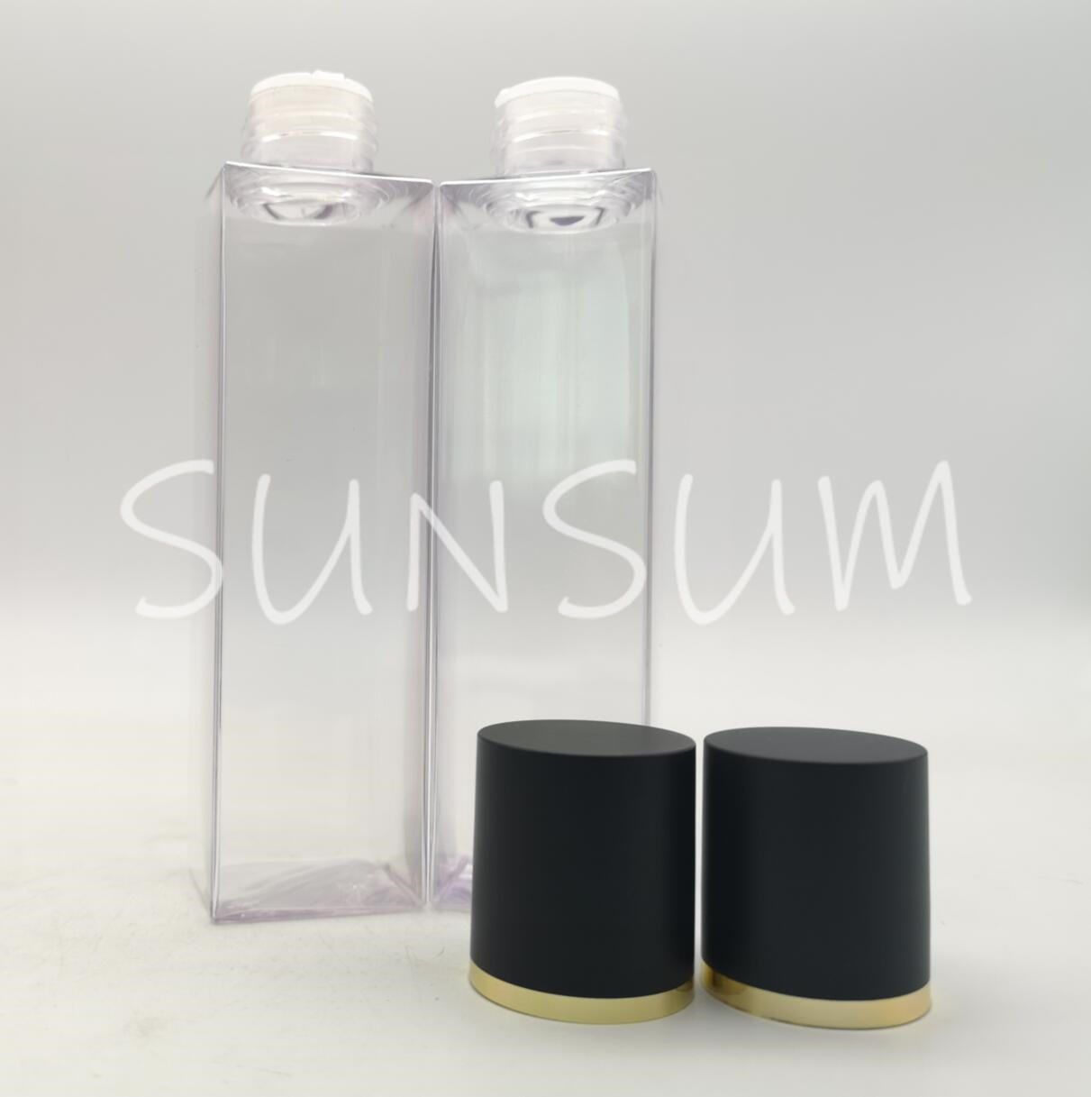 PETG high grade of transparency 100ml square bottle with screw matte lid