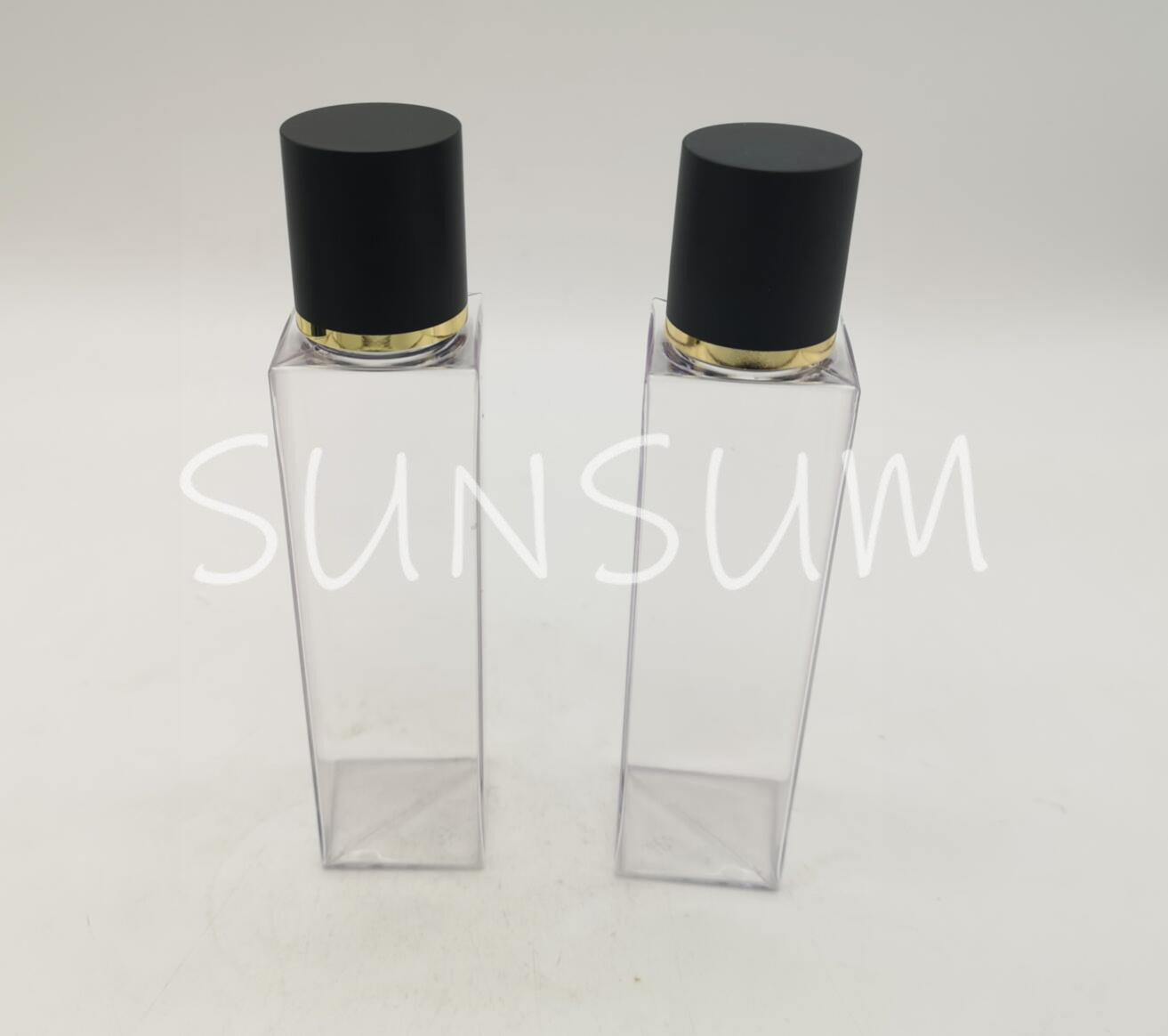 PETG high grade of transparency 100ml square bottle with screw matte lid