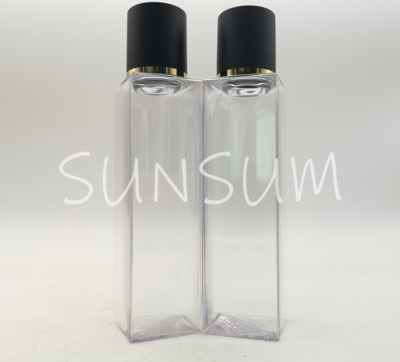 PETG high grade of transparency 100ml square bottle with screw matte lid