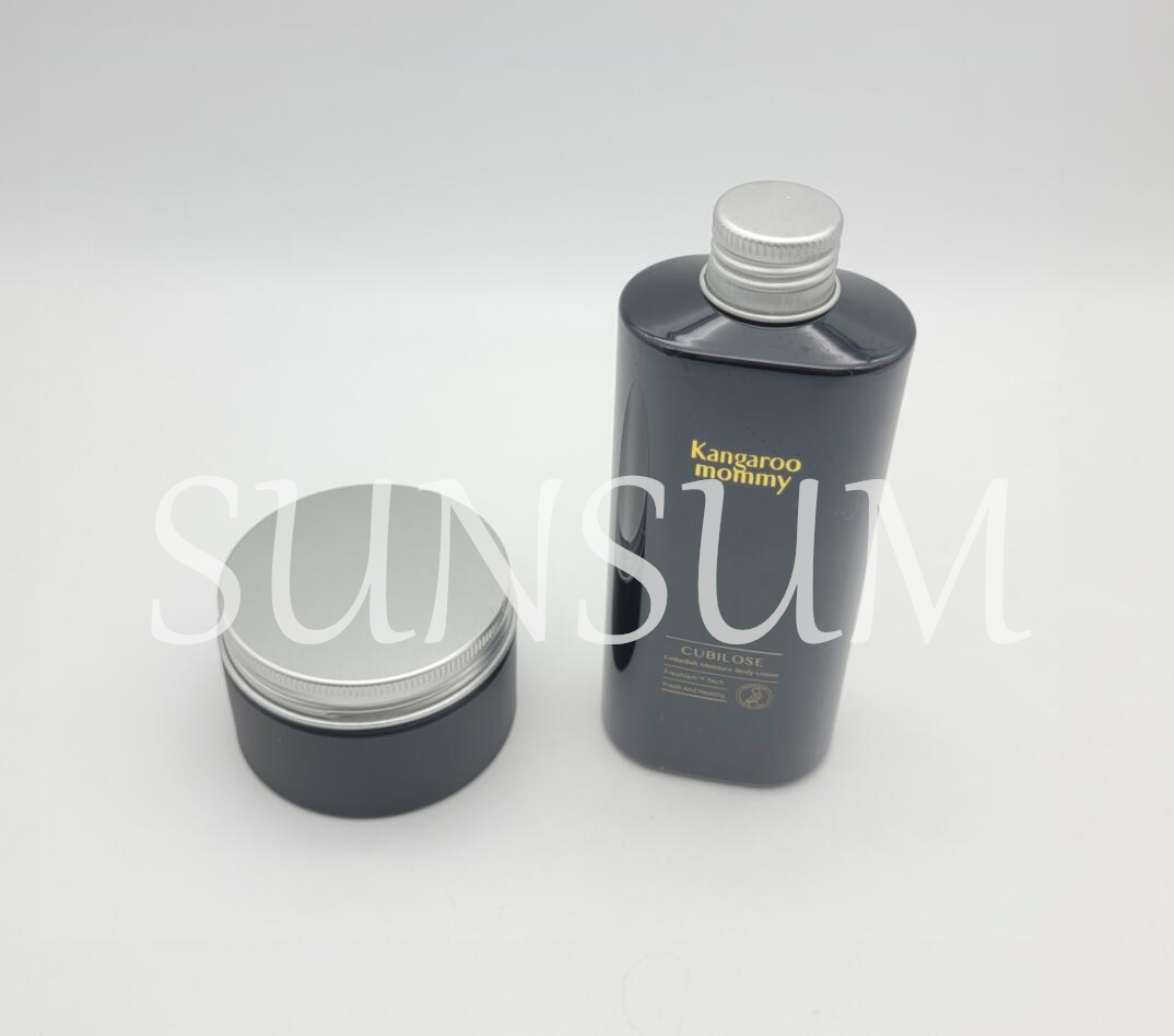 Aluminium Cap Plastic Bottle Collection Set Hair Oil Wax Jar 150ml 100g 200g Recycled Package