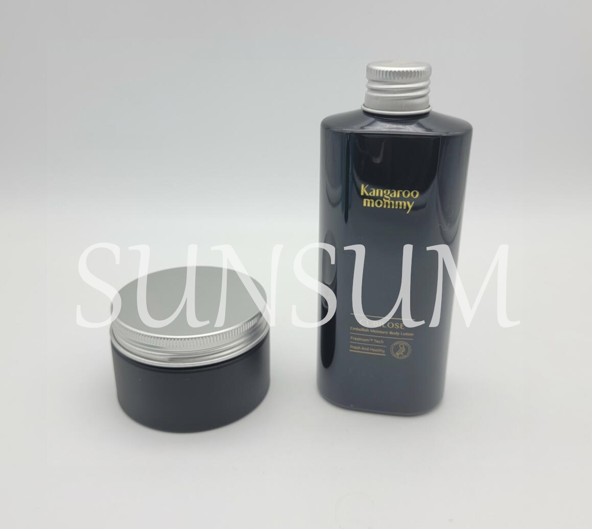 Aluminium Cap Plastic Bottle Collection Set Hair Oil Wax Jar 150ml 100g 200g Recycled Package