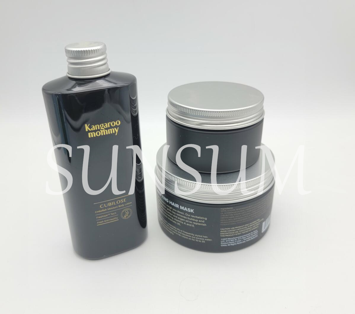 Aluminium Cap Plastic Bottle Collection Set Hair Oil Wax Jar 150ml 100g 200g Recycled Package