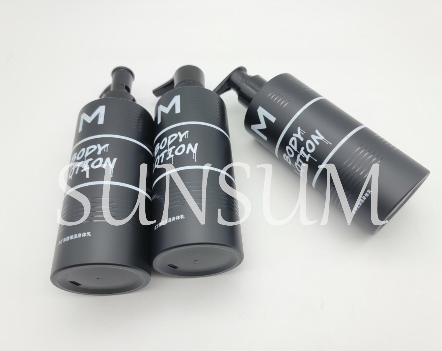 Matt Black Pet Plastic 500ml 250ml Body Lotion Bottle with Pump for Men