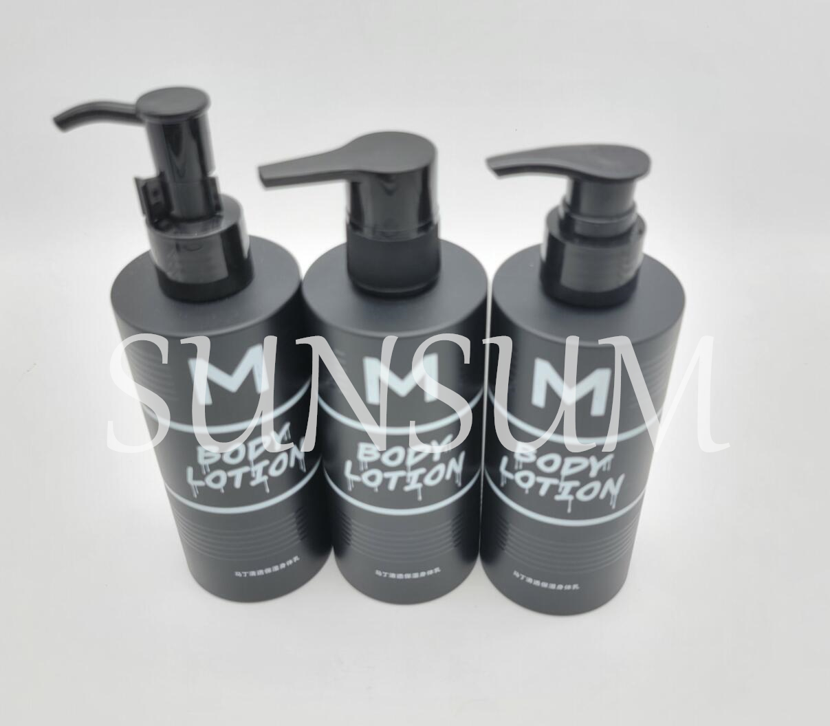 Matt Black Pet Plastic 500ml 250ml Body Lotion Bottle with Pump for Men